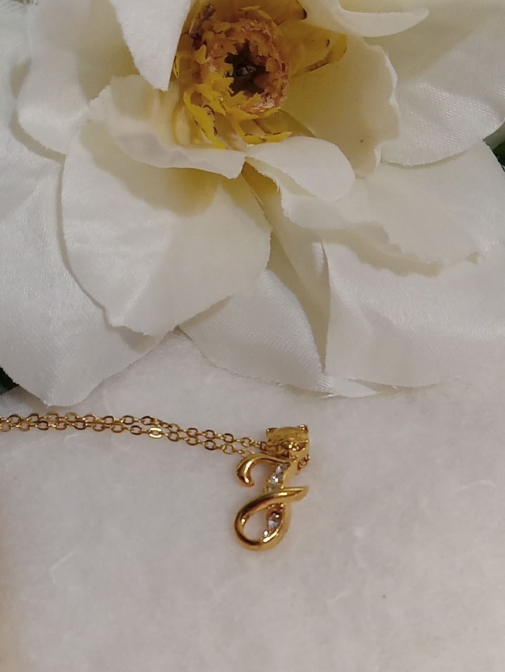 Goldtone Cat  Initial 'J' Pendant Necklace  Rhinestone - Elegant Women's Jewelry